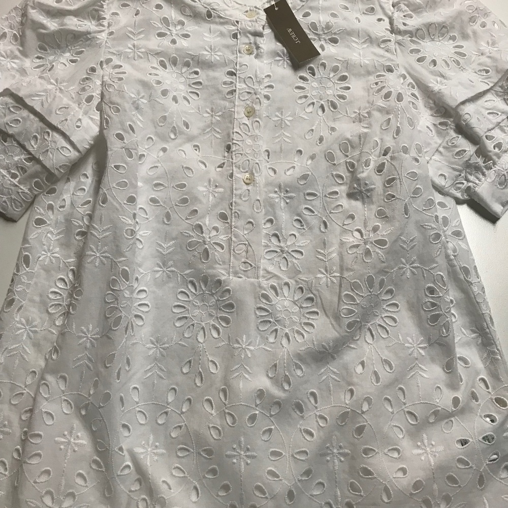 J Crew puff sleeve popover Floral eyelet